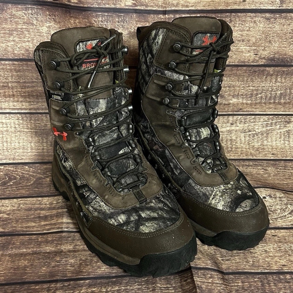 Under Armour Browtine Gore-Tex Hunting Boots Mossy Oak Camo Brown Womens 8.5